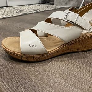 White wedge sandals